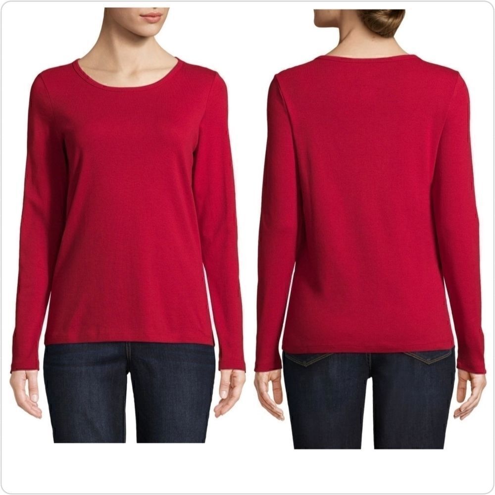 St. John's Bay cotton long sleeve tee sz PS